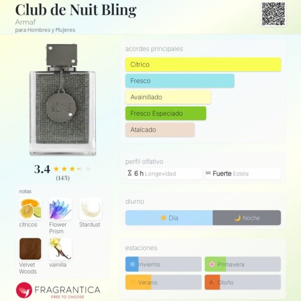 Club de Nuit Bling notas Club de Nuit Bling notas