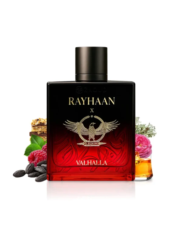 rayhaan-valhalla-perfume-bottle-surrounded-by-tonka-and-raspberry-against-white-background rayhaan-valhalla